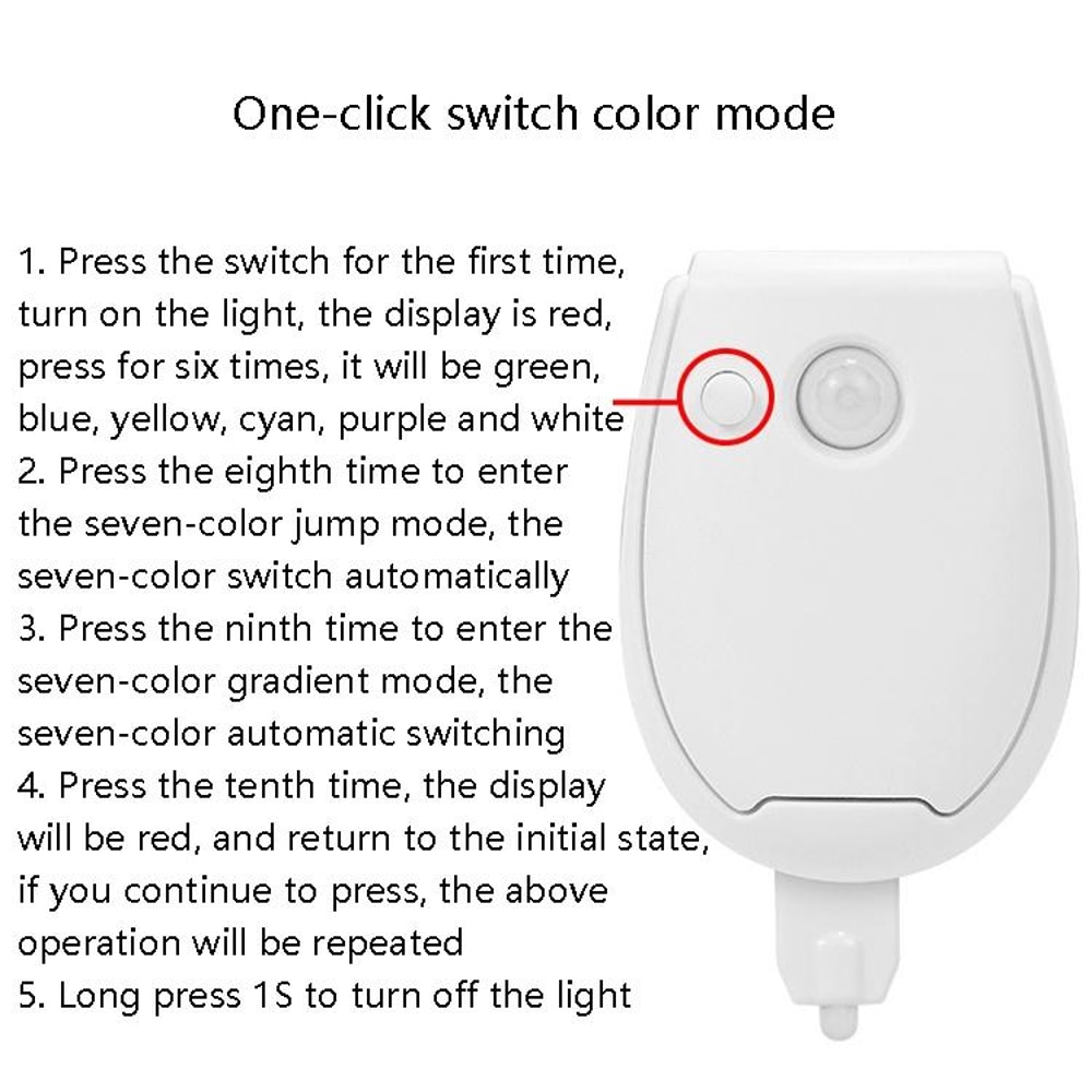Motion Sensor LED Toilet Night Light With Auto Color Glow 6