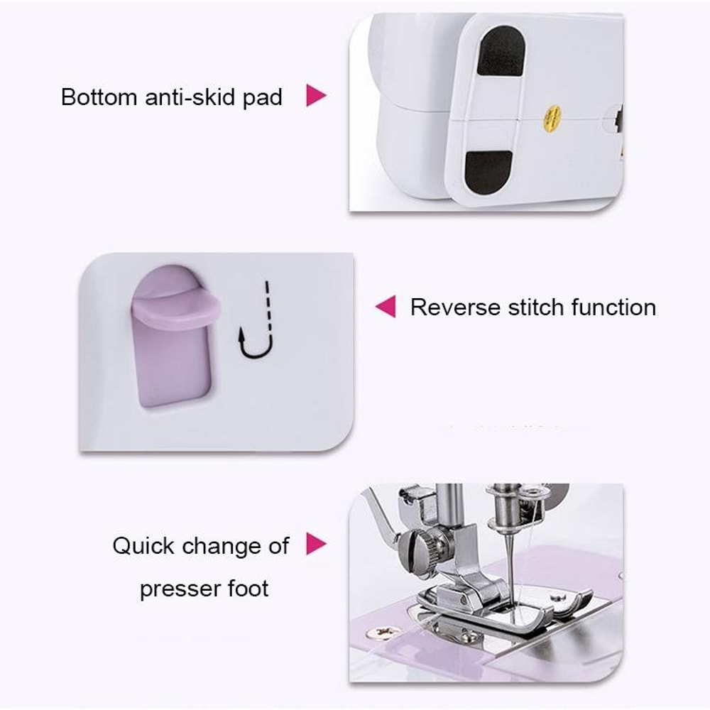 Portable Mini Sewing Machine Desktop Electric Sewing Machine for Home DIY Use