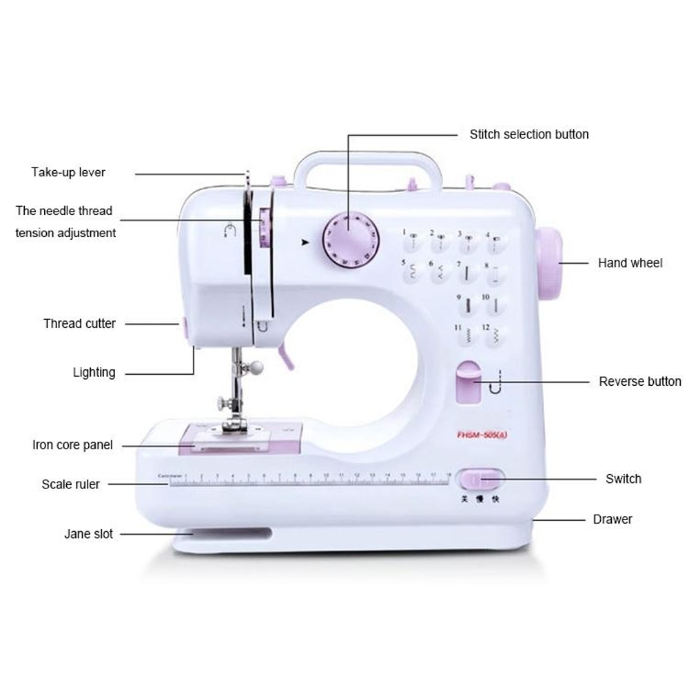 Portable Mini Sewing Machine Desktop Electric Sewing Machine for Home DIY Use