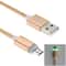 Woven Micro USB Charging Cable With LED Indicator Fast Data Sync Cord 4