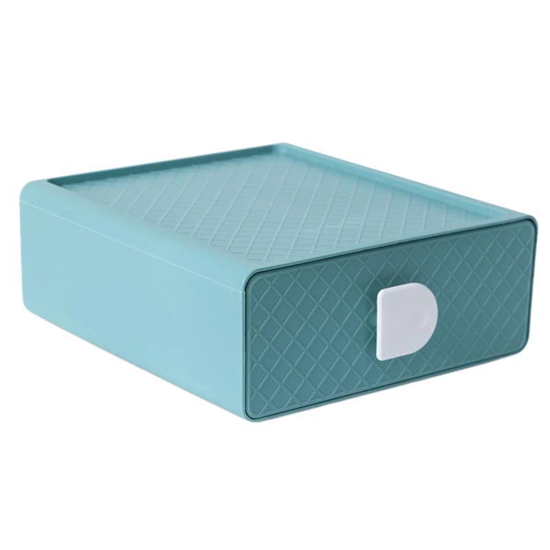 Stackable Plastic Drawer Organizer For Makeup Office Storage Box System 11