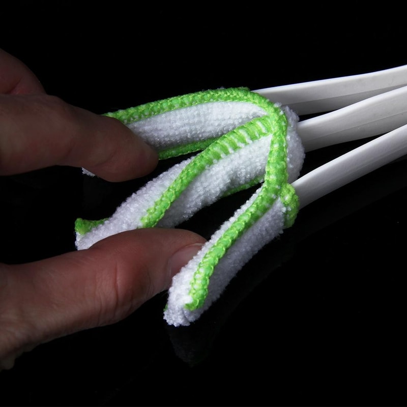 Dual Head Car Vent Cleaning Brush Blind Duster Tool For Air Vents Keyboards Tight Spaces 2