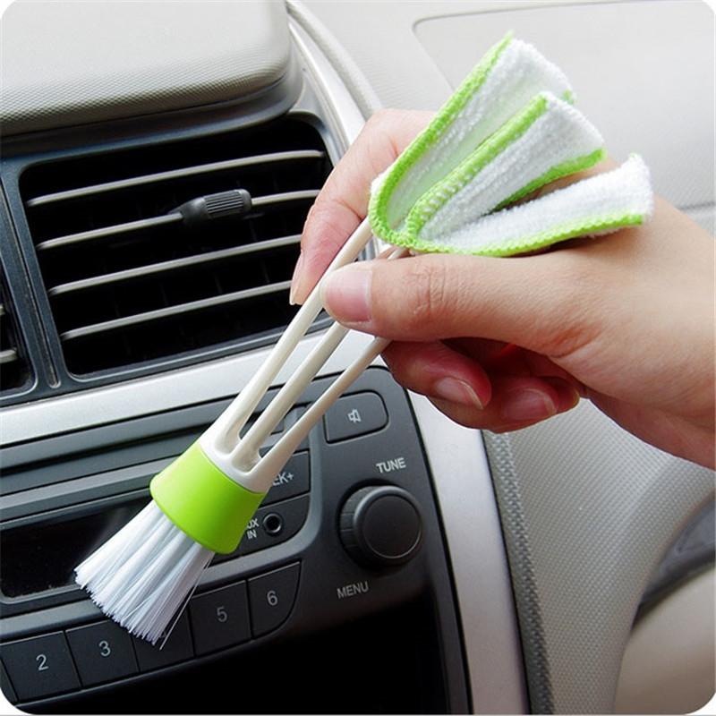 Dual Head Car Vent Cleaning Brush Blind Duster Tool For Air Vents Keyboards Tight Spaces 3