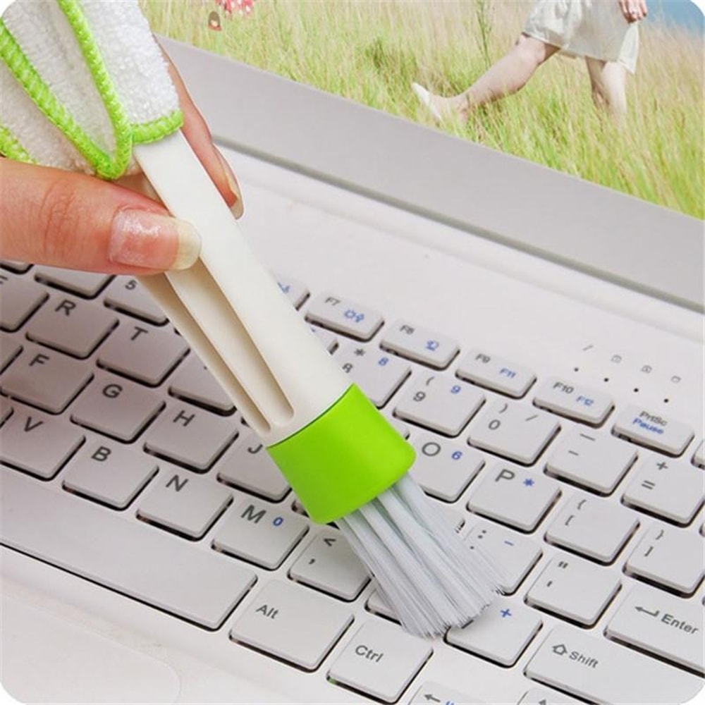 Dual Head Car Vent Cleaning Brush Blind Duster Tool For Air Vents Keyboards Tight Spaces 4