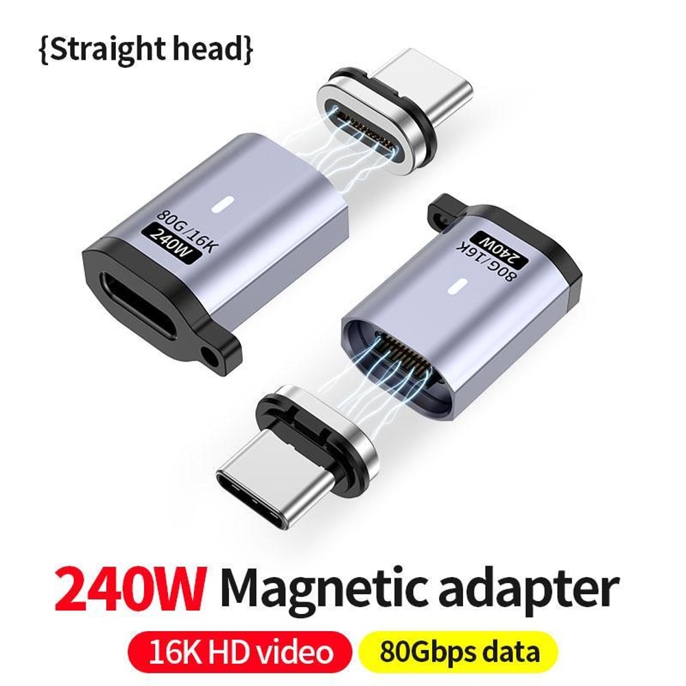 Magnetic USB C Adapter 240W PD Fast Charging 16K Video Extender 2