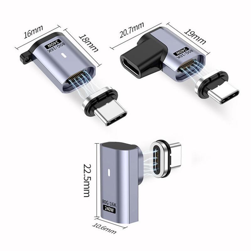 Magnetic USB C Adapter 240W PD Fast Charging 16K Video Extender 8
