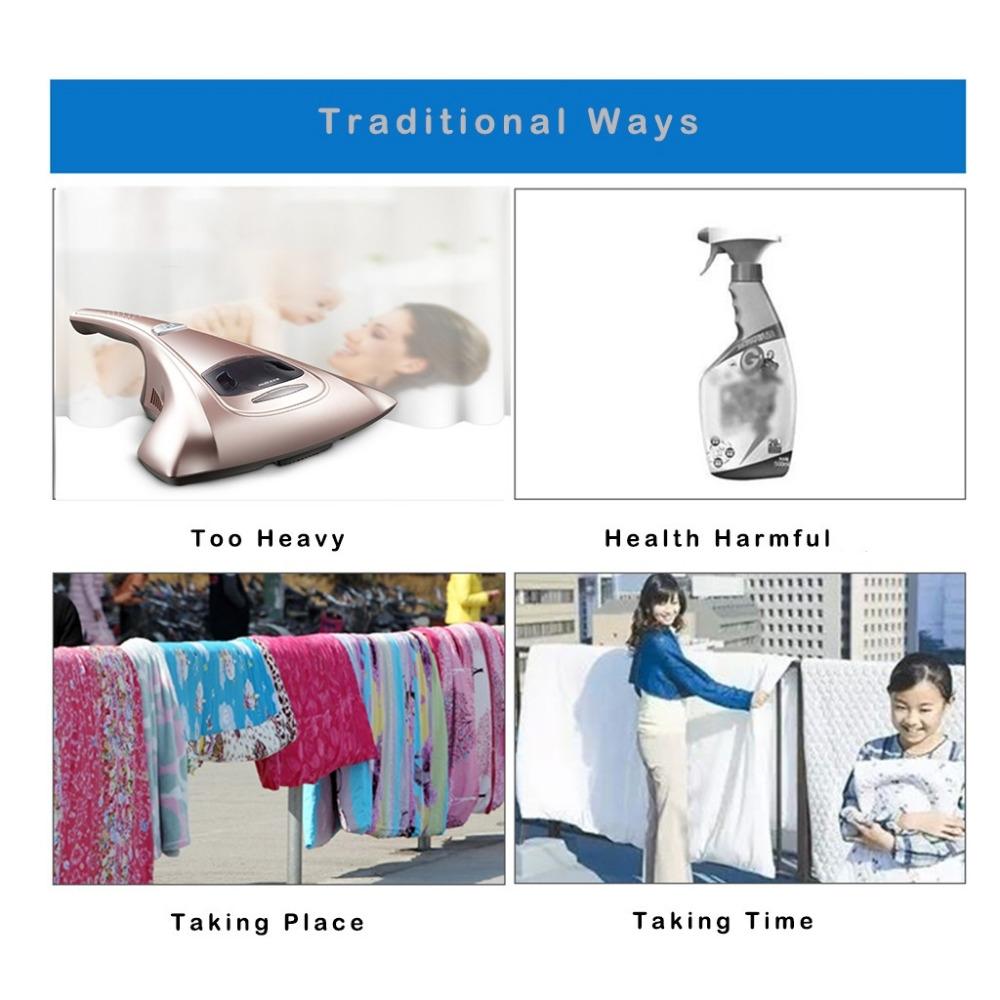 Wireless Ultrasonic Dust Mite Remover Vacuum Cleaner Deodorizer for Home Bedding Care