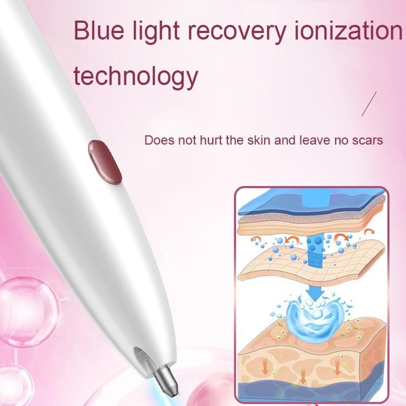 Precision Mole Removal Pen With 9 Levels LED Display Blue Light Care 6