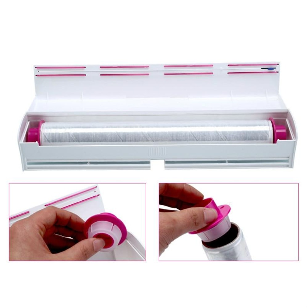 Stainless Steel Cling Film Cutter Plastic Wrap Dispenser Kitchen Food Storage Solution 1