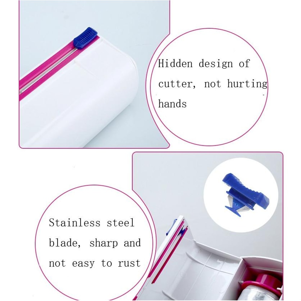 Stainless Steel Cling Film Cutter Plastic Wrap Dispenser Kitchen Food Storage Solution 5
