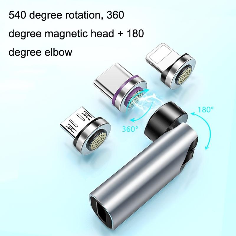 Magnetic USB C Fast Charging Cable 540 Rotating Head With 7 Pin Data Transfer 5