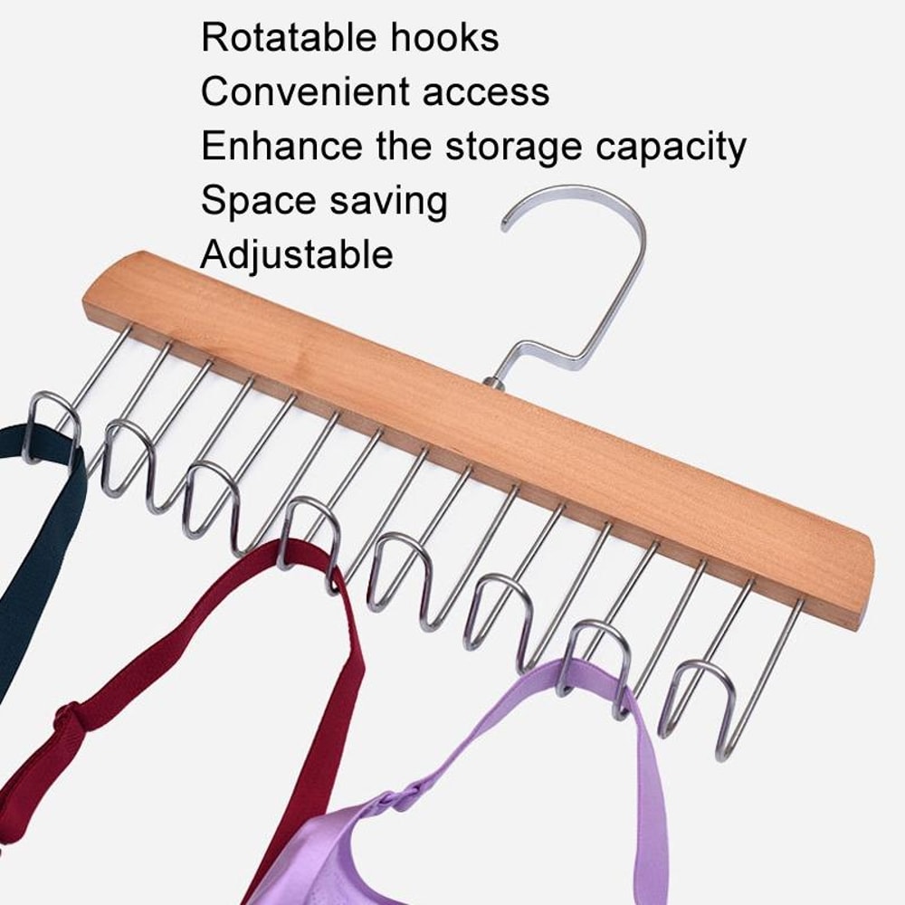 Wooden Hanger Organizer For Bras Vests Ties And Delicates 1