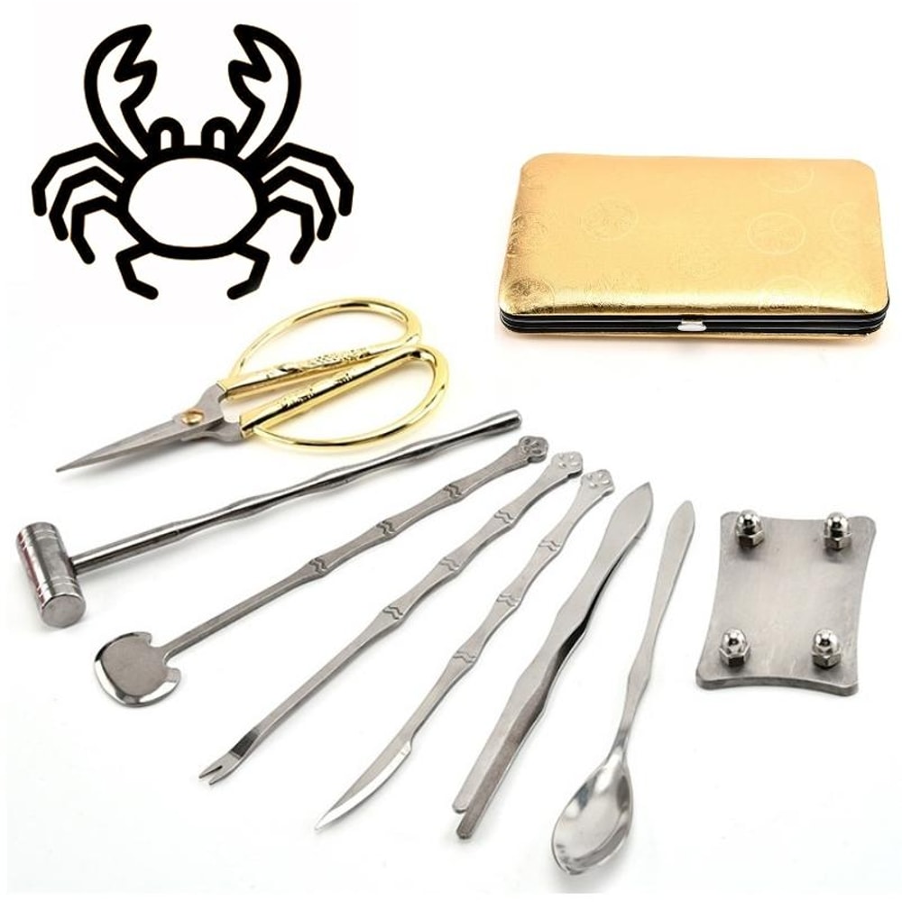 Stainless Steel Crab Eating Tool Set – Seafood Crackers & Utensils for Easy Shell Opening