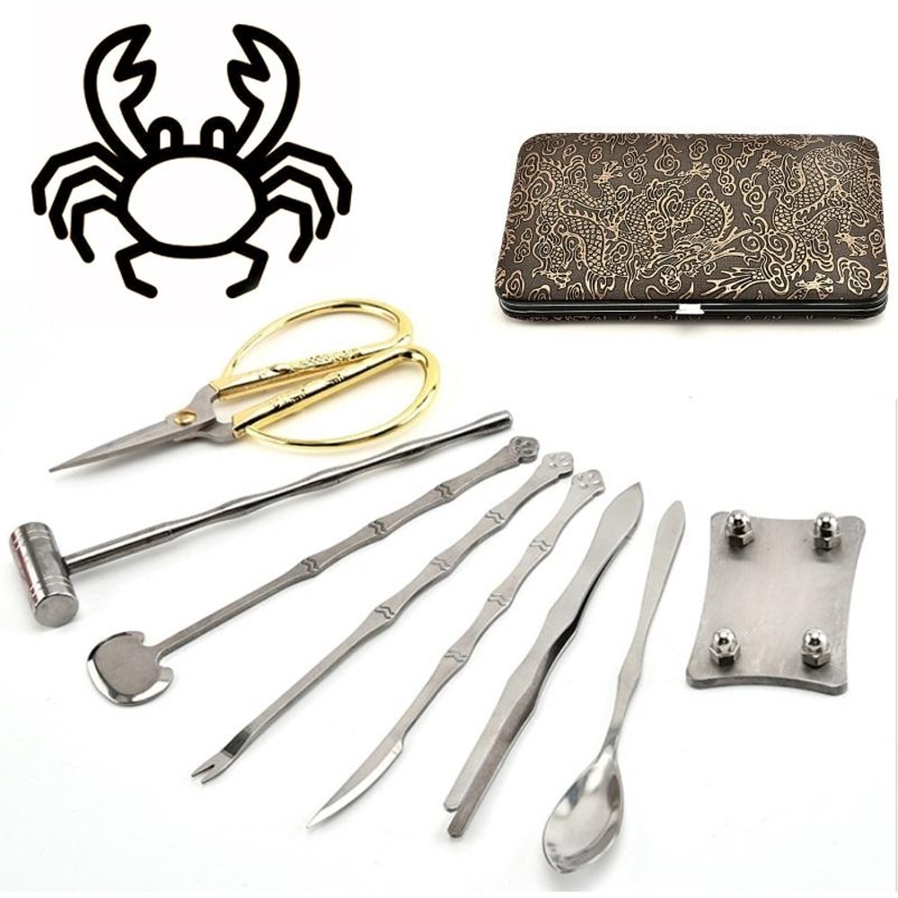 Stainless Steel Crab Eating Tool Set – Seafood Crackers & Utensils for Easy Shell Opening