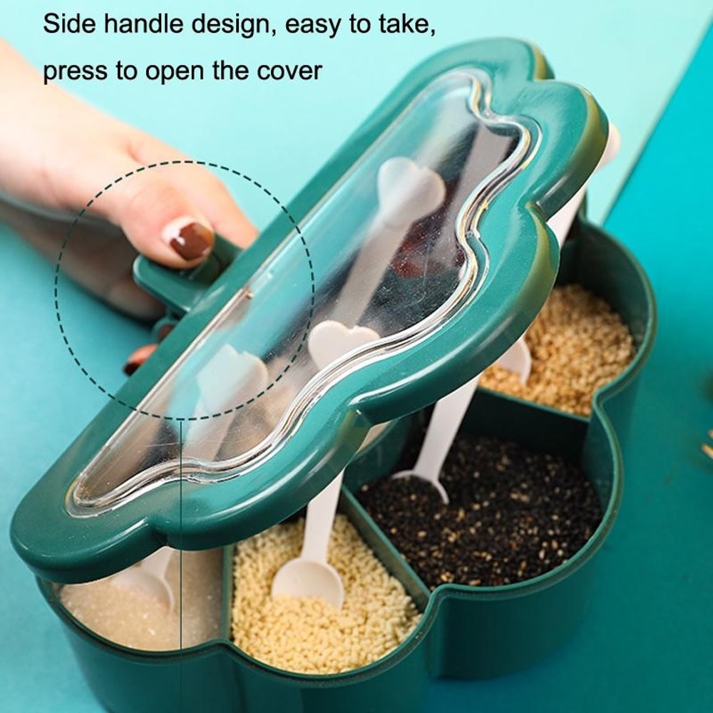 6 Grid Spice Organizer Box Airtight Kitchen Seasoning Container Set 6