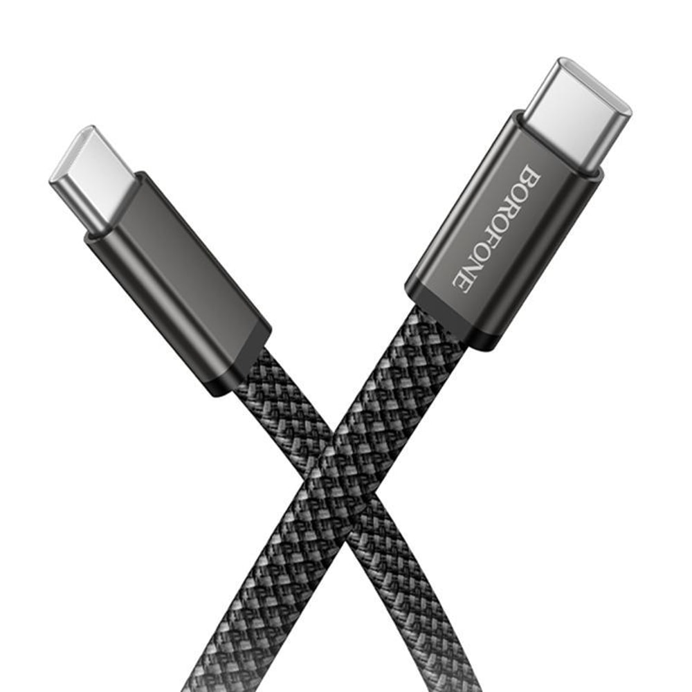 60W USB C Fast Charging Cable 1m Nylon Braided Type C Data Cord 2