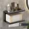 Toilet Paper Holder With Shelf Wall Mounted Bathroom Storage Rack 0