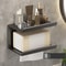 Toilet Paper Holder With Shelf Wall Mounted Bathroom Storage Rack 0