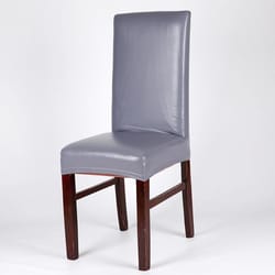 waterproof pu leather elastic chair cover stretch dining seat protector for home & hotel use