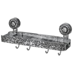 clear suction cup bathroom shelf no drill wall mounted organizer