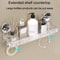Clear Suction Cup Bathroom Shelf No Drill Wall Mounted Organizer 8