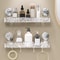 Clear Suction Cup Bathroom Shelf No Drill Wall Mounted Organizer 2