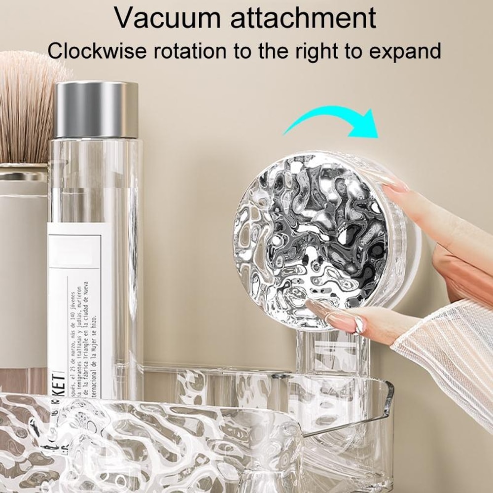 Clear Suction Cup Bathroom Shelf No Drill Wall Mounted Organizer 7