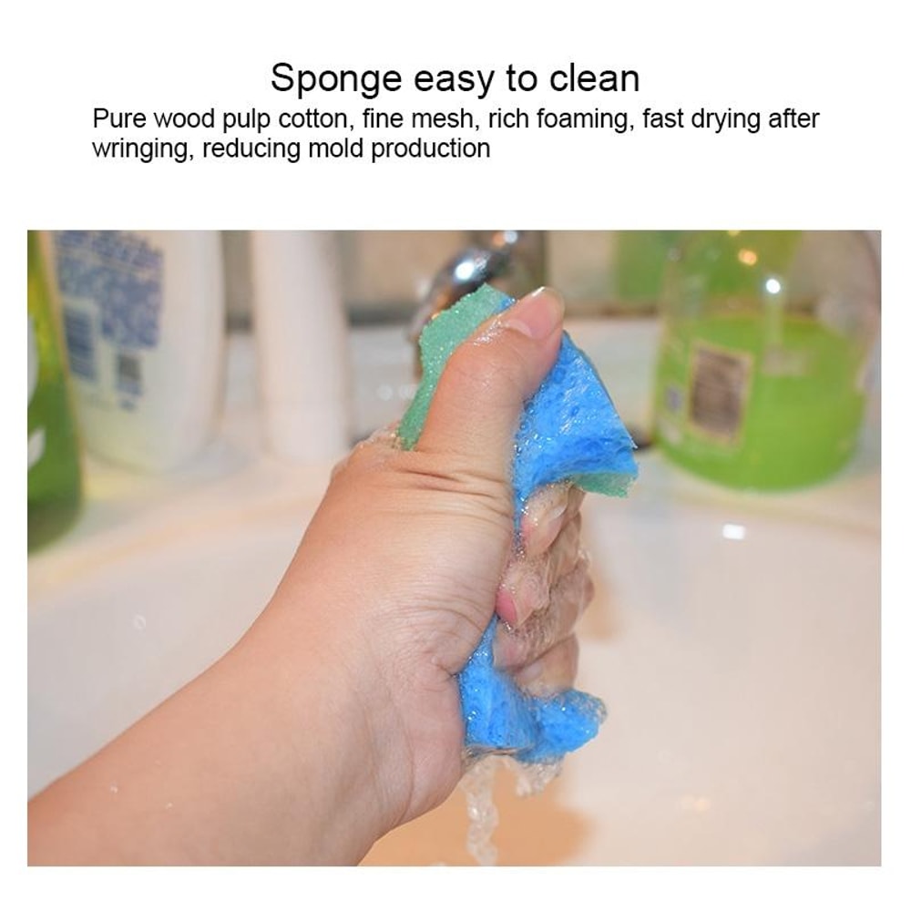 Dual Sided Kitchen Cleaning Sponge Scouring Pad for Dishes Non Scratch Dishwashing Sponge Quick Dry