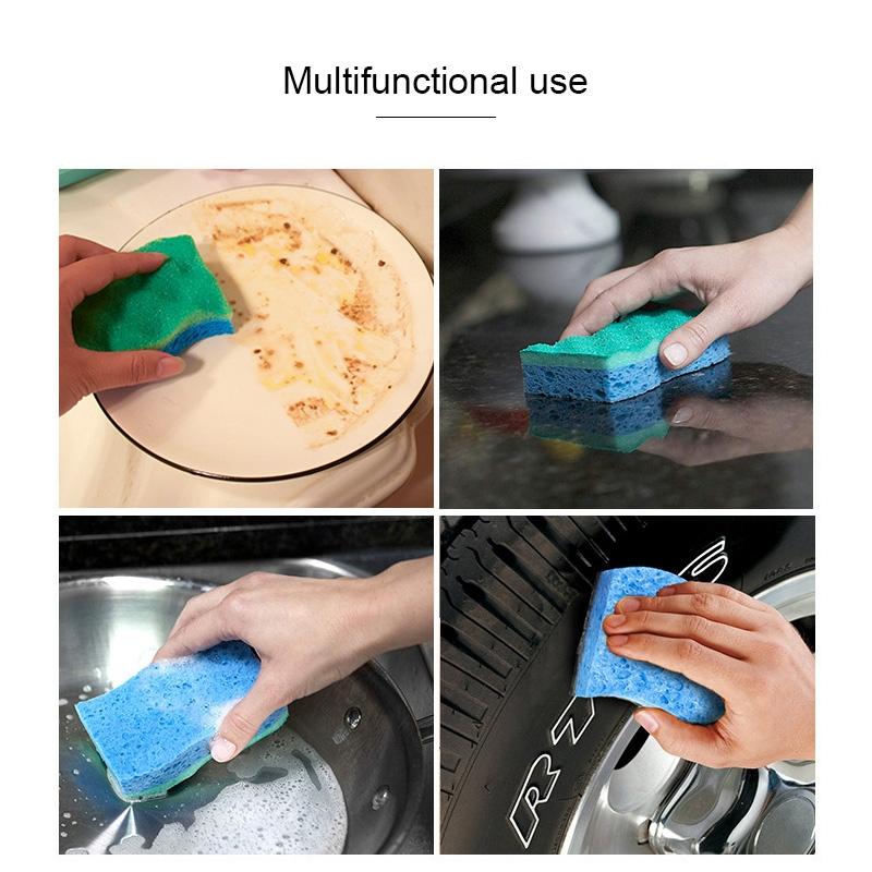 Dual Sided Kitchen Cleaning Sponge Scouring Pad for Dishes Non Scratch Dishwashing Sponge Quick Dry