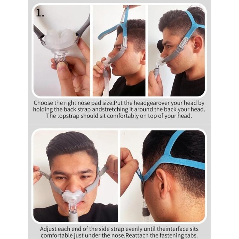 Ventilator Nasal Pillow Anti Snoring CPAP Nasal Mask with Adjustable Headband for Comfortable Sleep