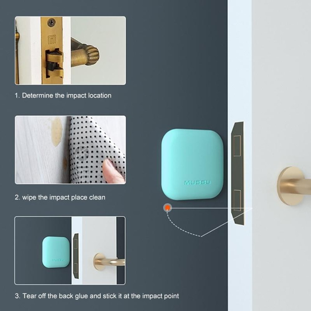 Silicone Wall Protectors Door Handle Bumper Pads Collision Proof Stickers 4