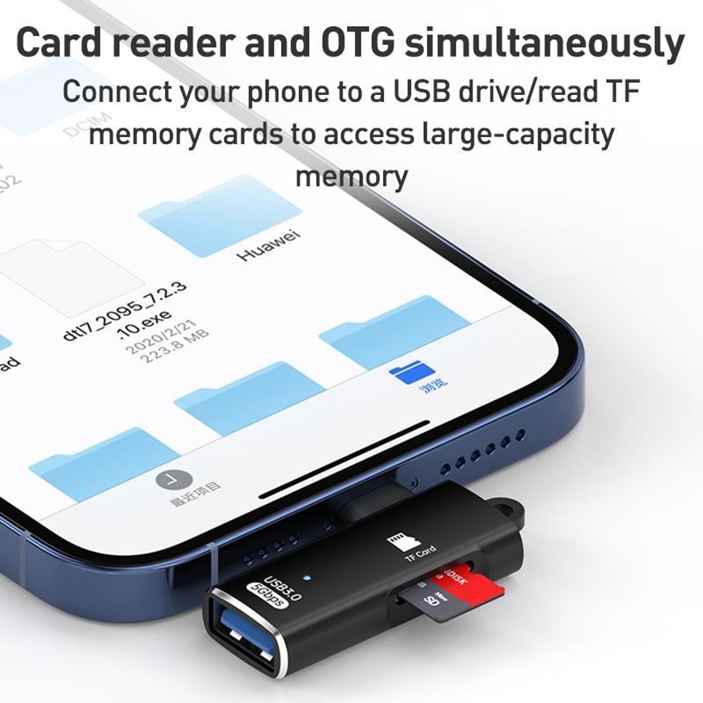 Type C To TF Card Reader OTG Adapter USB 30 Hub For Fast Data Transfer 5
