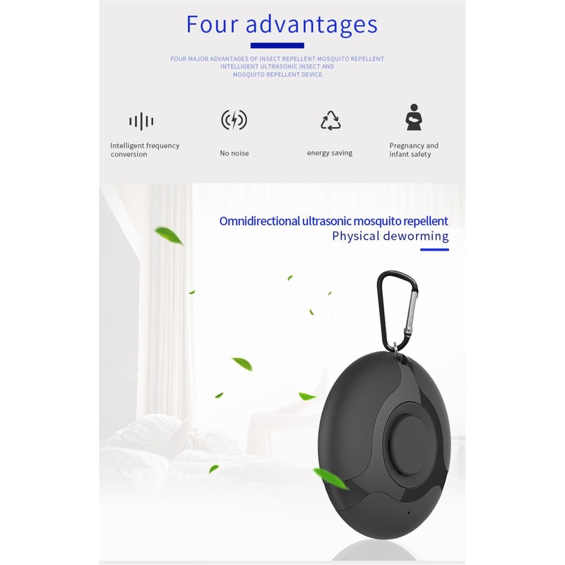 Ultrasonic Pest Repeller USB Rechargeable Indoor Mosquito Cockroach Spider Control 4