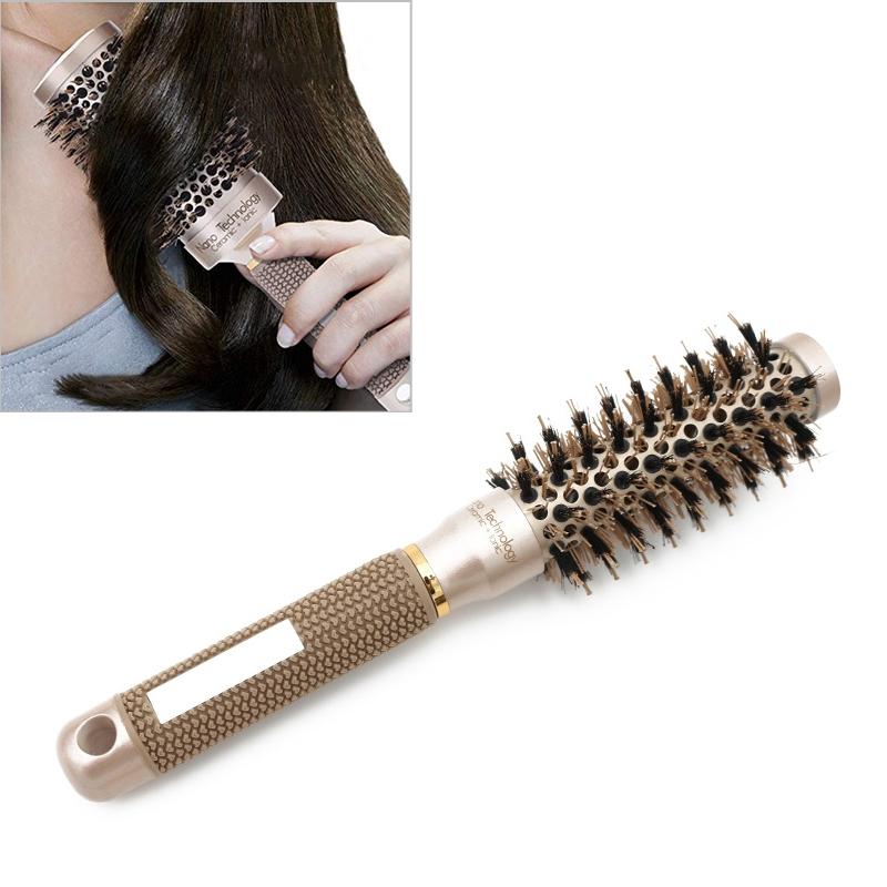 Ceramic Thermal Round Hair Brush With Nylon Bristles For Fast Salon Blowout Styling 5