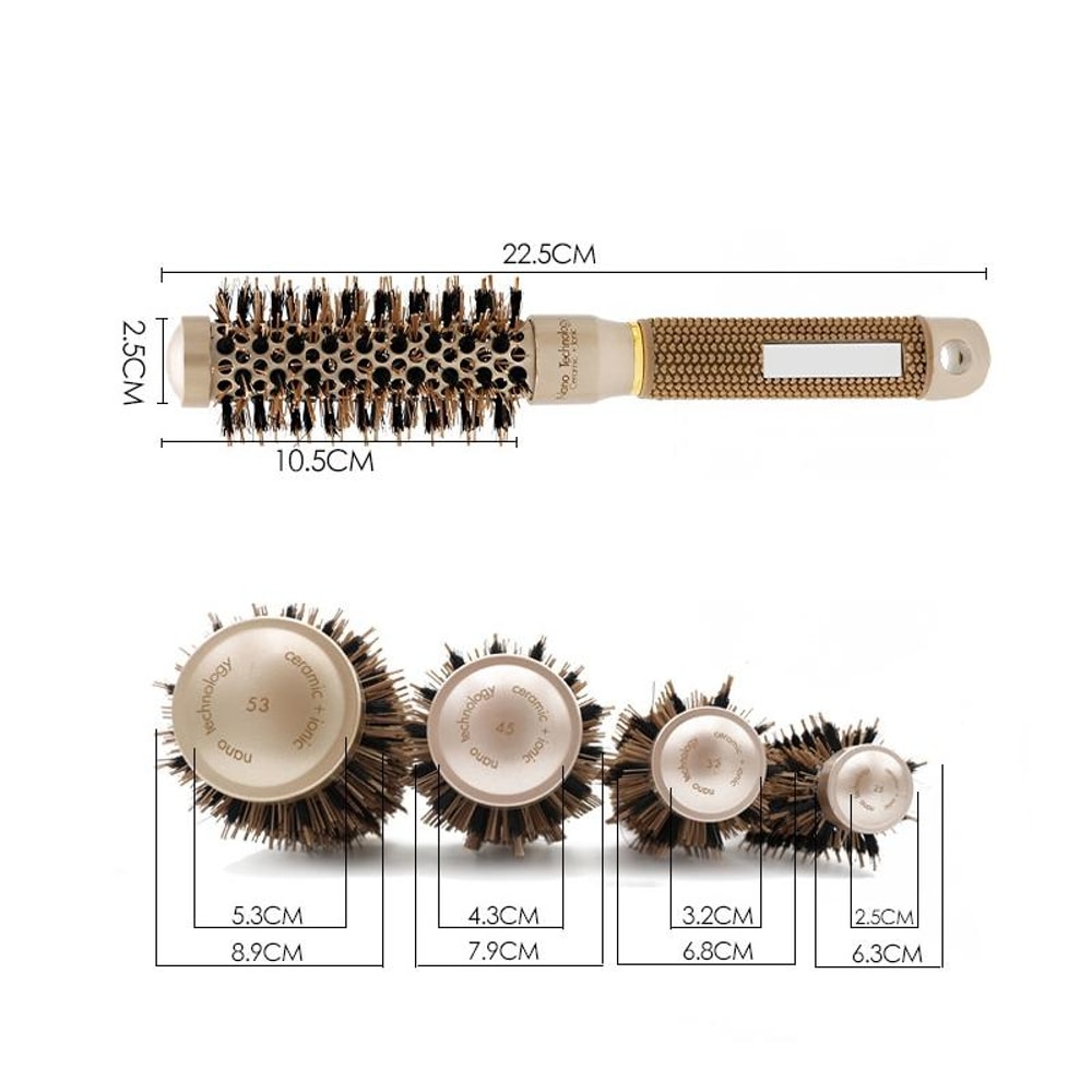 Ceramic Thermal Round Hair Brush With Nylon Bristles For Fast Salon Blowout Styling 1