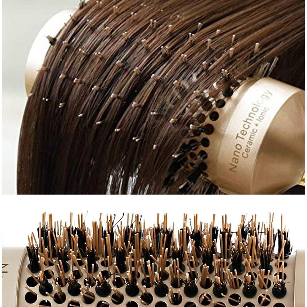Ceramic Thermal Round Hair Brush With Nylon Bristles For Fast Salon Blowout Styling 2