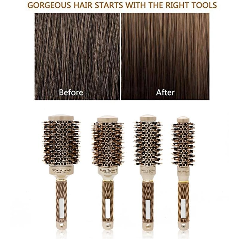 Ceramic Thermal Round Hair Brush With Nylon Bristles For Fast Salon Blowout Styling 3