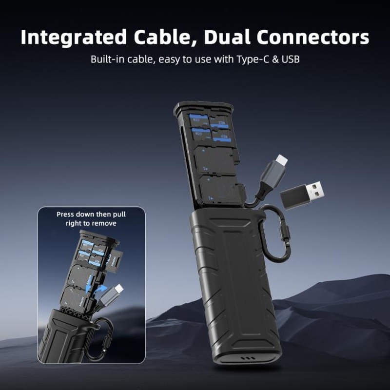 High Speed SD TF Card Reader Storage Box With USB C Dual Interface 2