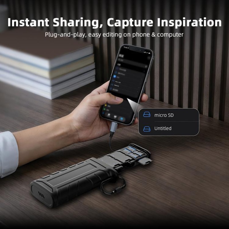 High Speed SD TF Card Reader Storage Box With USB C Dual Interface 8