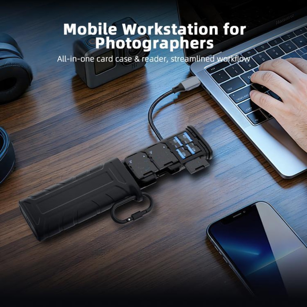 High Speed SD TF Card Reader Storage Box With USB C Dual Interface 7