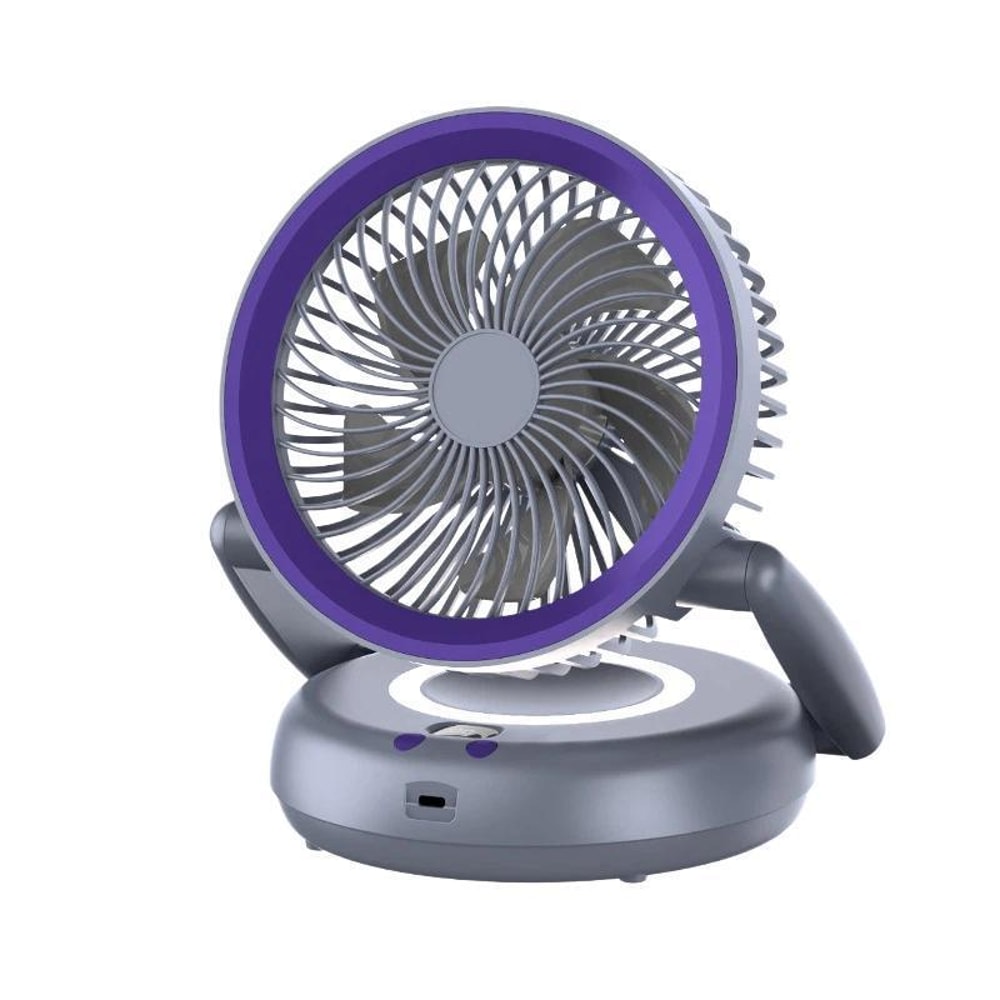 Foldable Portable Air Circulator Fan With LED Light Battery Indicator For Desk Or Wall Use 14