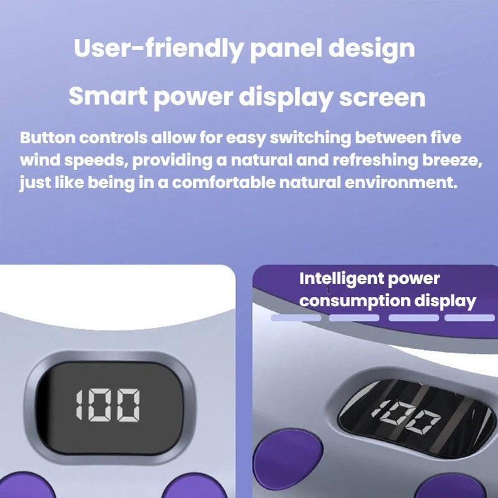 Foldable Portable Air Circulator Fan With LED Light Battery Indicator For Desk Or Wall Use 12