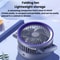 Foldable Portable Air Circulator Fan With LED Light Battery Indicator For Desk Or Wall Use 8