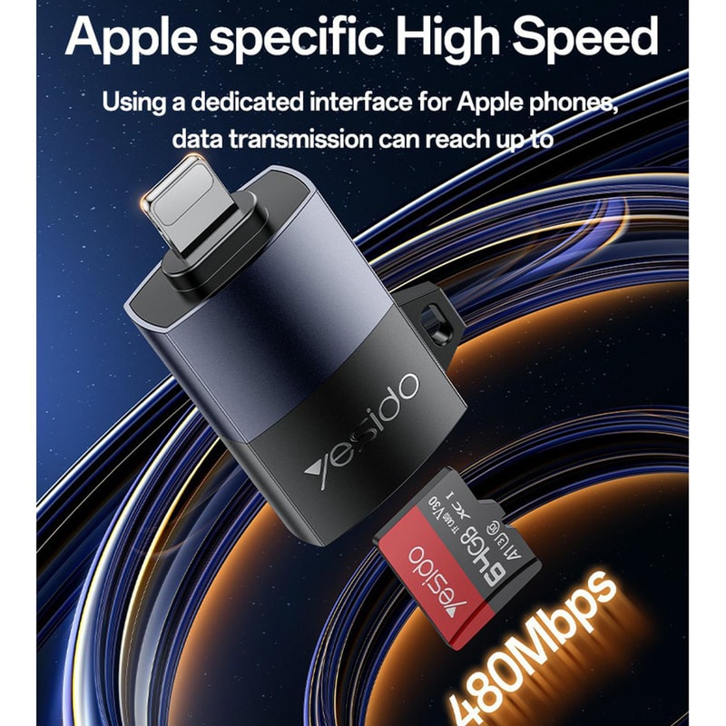 High Speed 8 Pin TF Card Reader With Aluminum Build And 480Mbps Transfer 6