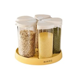 rotating cereal storage container airtight grain dispenser kitchen organizer