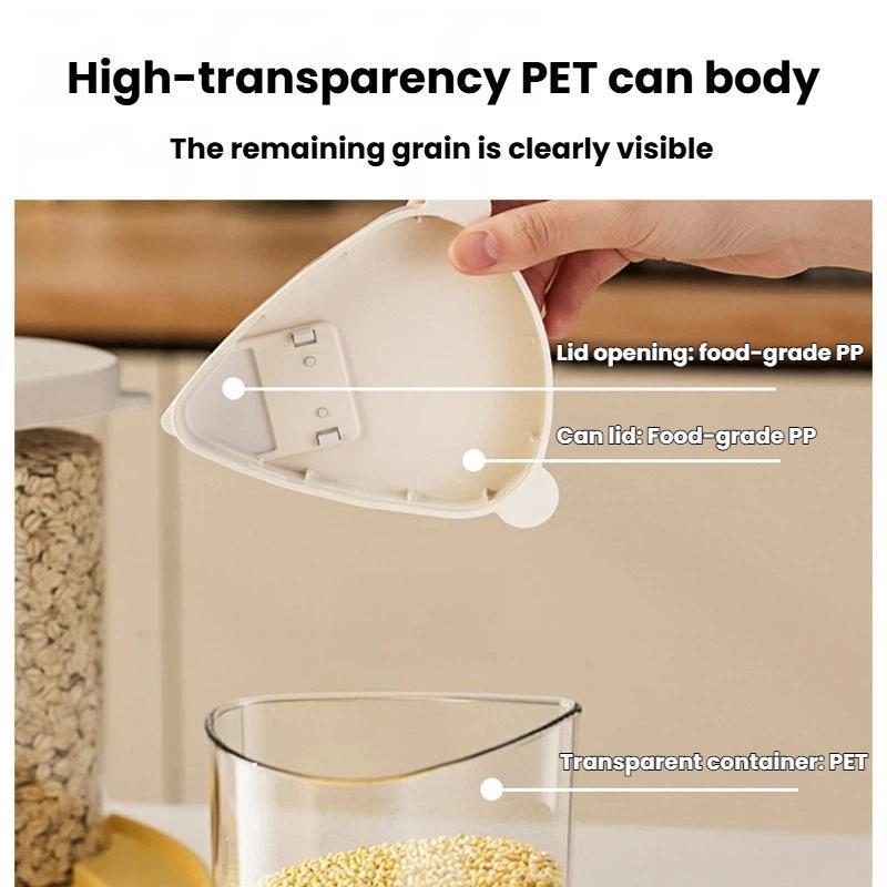 Rotating Cereal Storage Container Airtight Grain Dispenser Kitchen Organizer