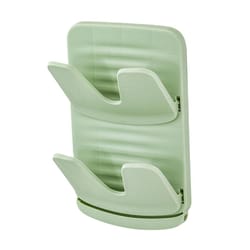 foldable wall mounted pot lid holder with drain tray double layer kitchen organizer