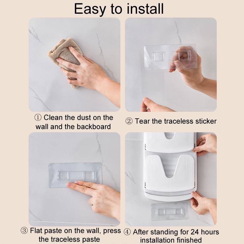 Foldable Wall Mounted Pot Lid Holder With Drain Tray Double Layer Kitchen Organizer 7