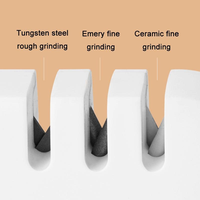 Kitchen Knife Sharpener With Scissor Slot And NonSlip Base 1