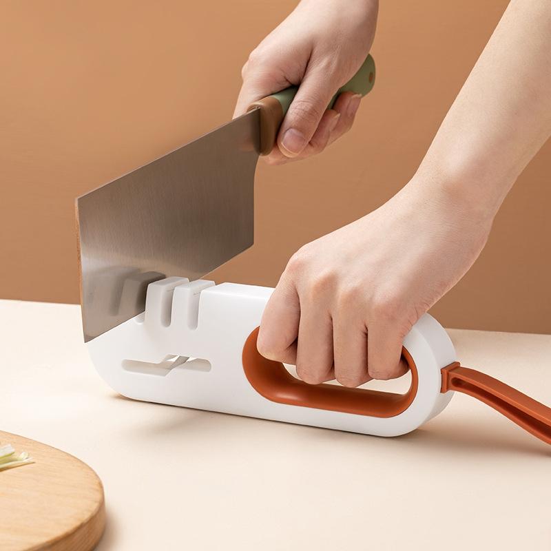 Kitchen Knife Sharpener With Scissor Slot And NonSlip Base 2